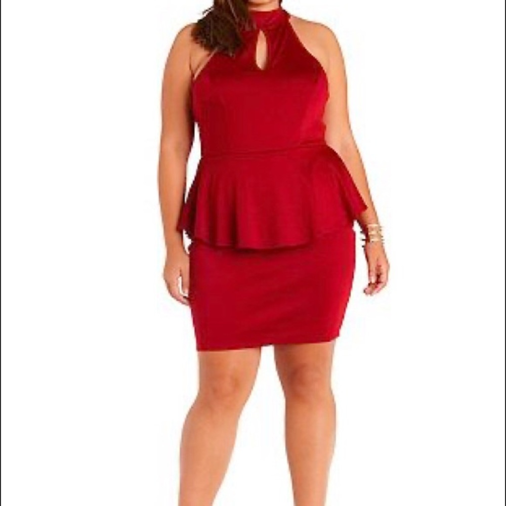Red peplum dress Charlotte Russe 1x
